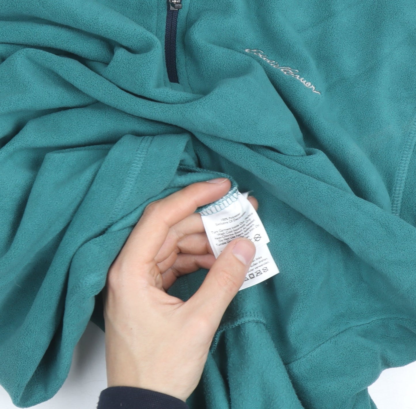 Eddie Bauer Men's Green 1/4 Zip Fleece Pullover Sweatshirt M