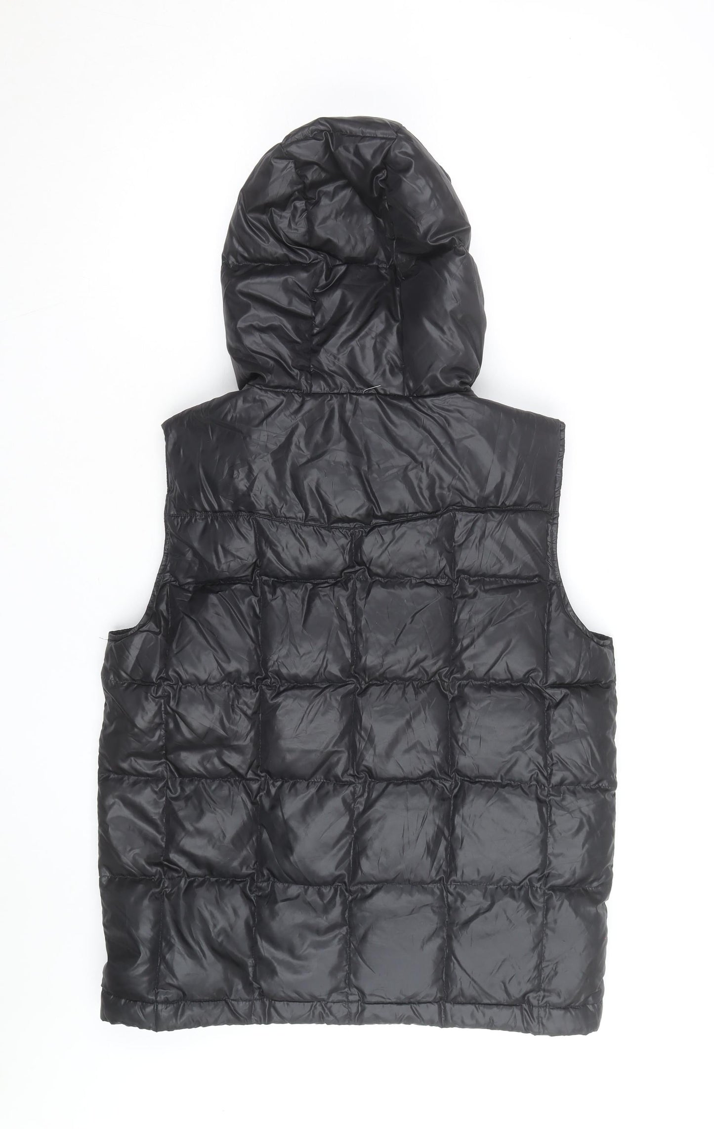 Quiksilver Men's Black XL Hooded Puffer Gilet Waistcoat