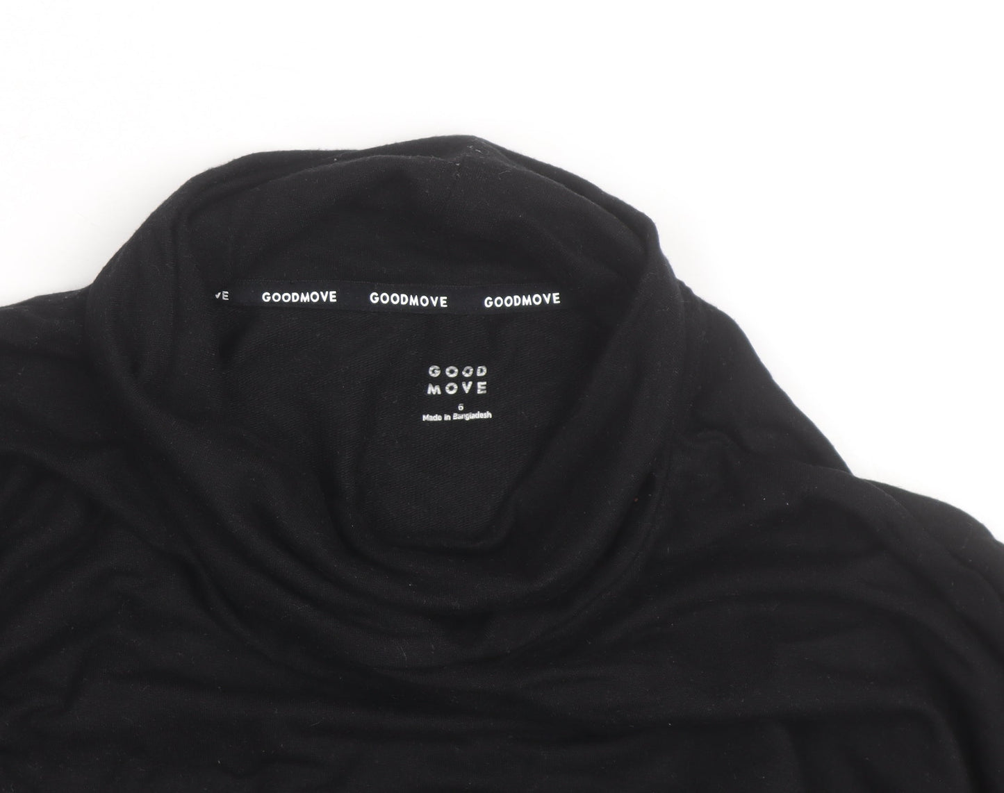 Marks and Spencer Goodmove Women's Black Size 16 High Neck Drawstring Sweatshirt
