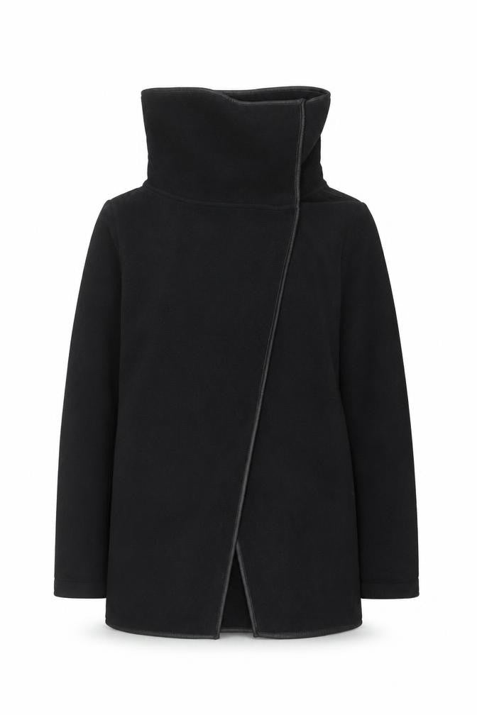 Barrage Women's Black Fleece Mid-Length Coat Size S