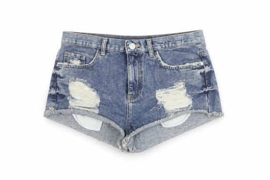 Light Before Dark Womens Blue Denim Hot Pants Shorts Size M