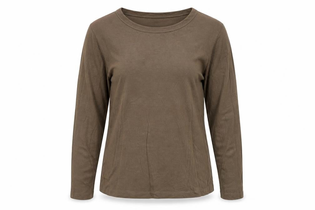 H&M Women Brown Basic Long Sleeve Jersey T-Shirt XL