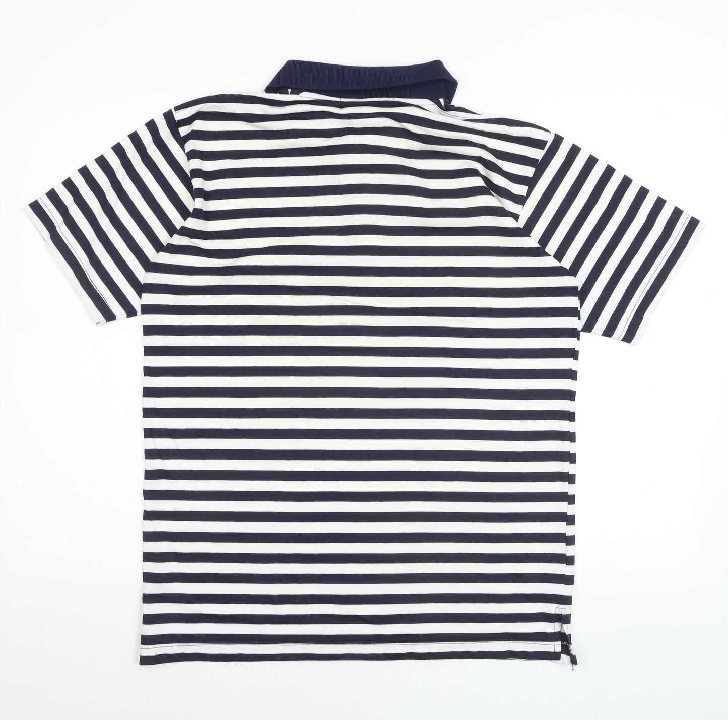 Polo Sport Men's Blue Striped Cotton Short Sleeve Polo Shirt M