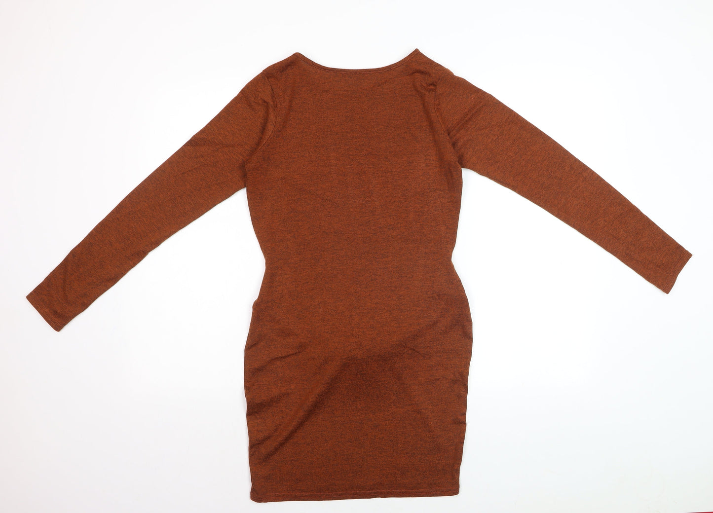 Boohoo Women’s Brown Long Sleeve Bodycon Tie Dress Size 10
