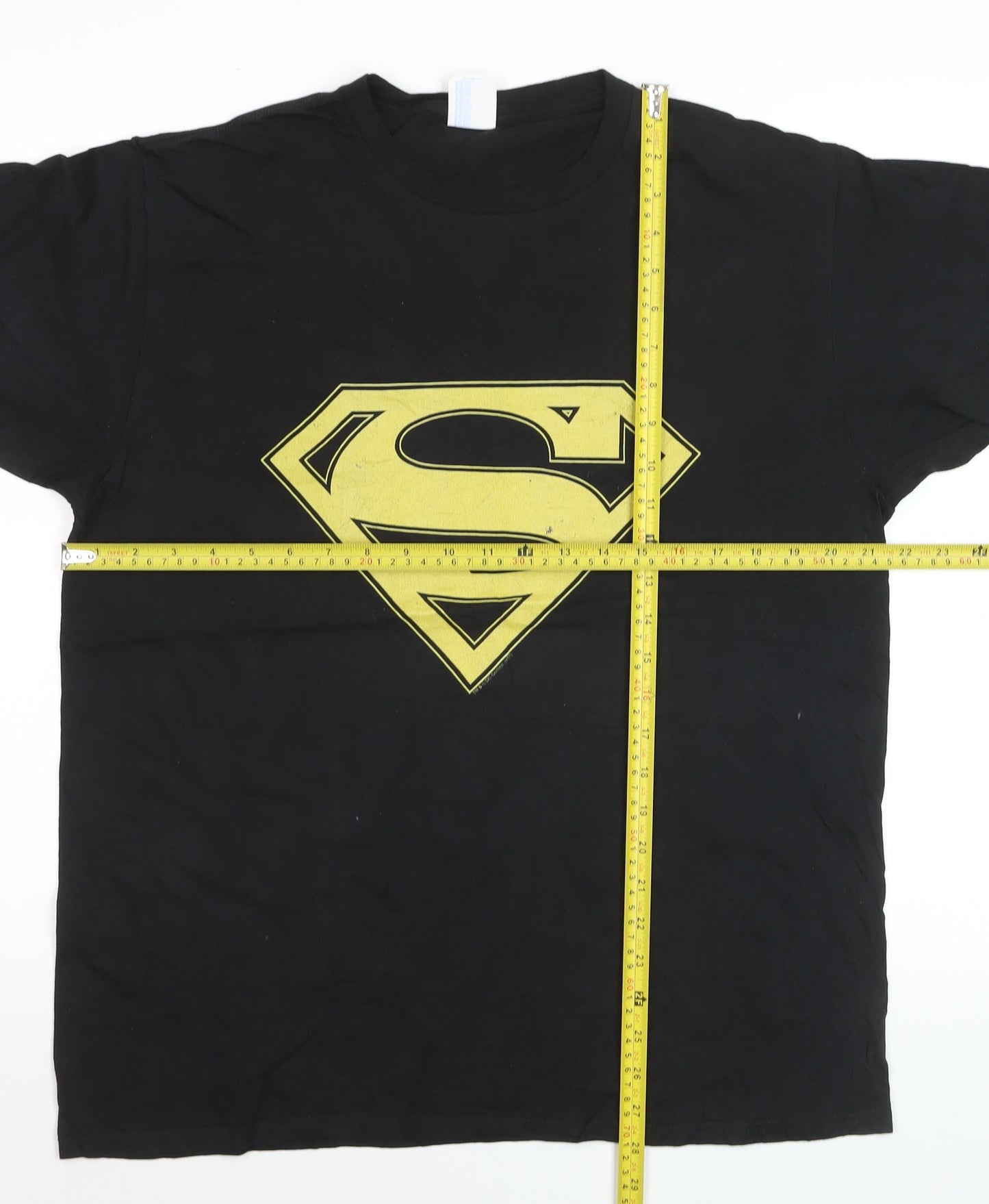 Purt Company Mens Black Superman Logo Graphic Cotton T-Shirt L