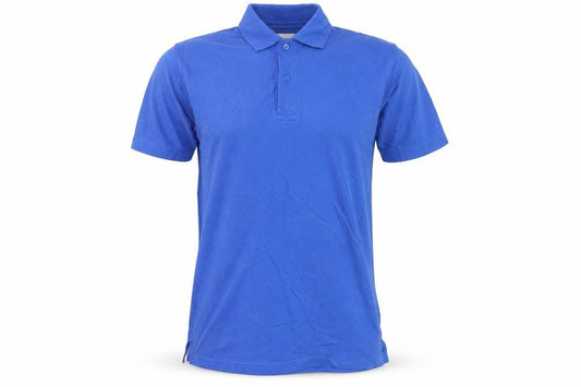 Greenwoods Mens Blue Cotton Short Sleeve Polo Shirt Medium