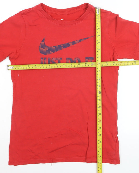 Nike Boys Red Graphic T-Shirt 10-12 Years Sports Casual Cotton Tee
