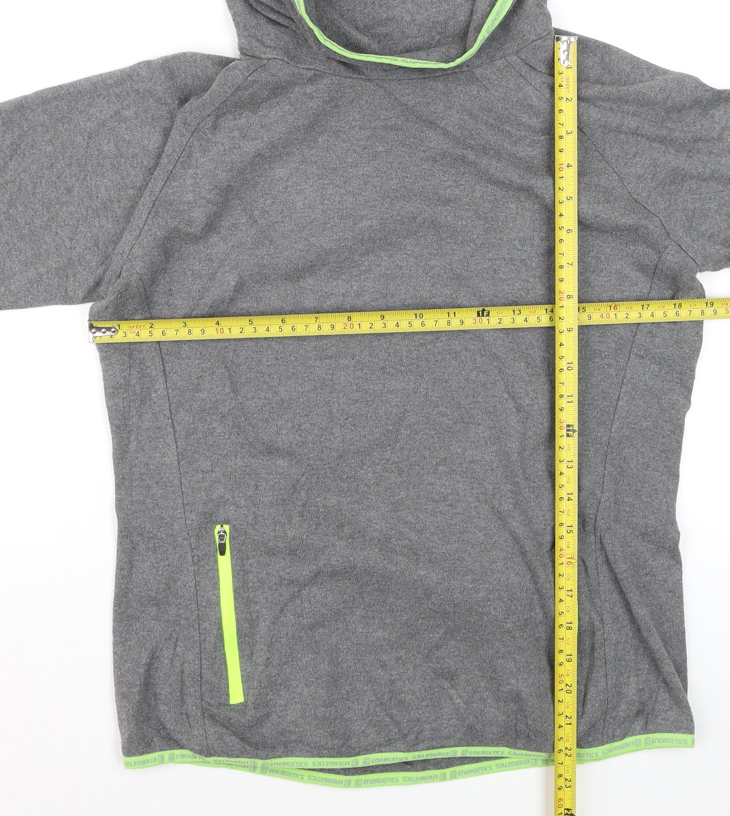 Energetics Men’s Grey Pullover Hoodie M Lightweight Sportswear