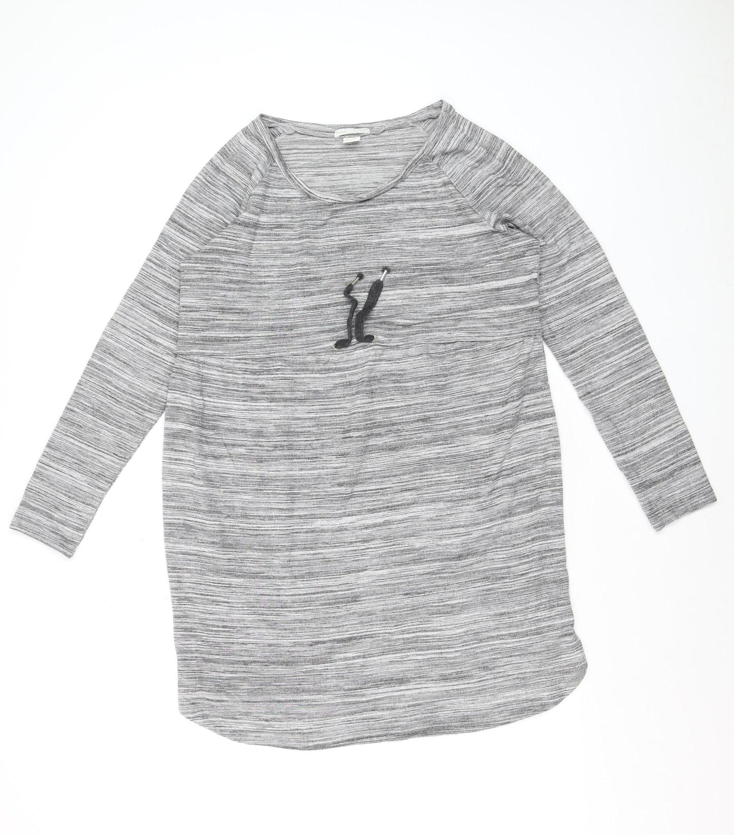 H&M MAMA Women's Grey Striped Long Sleeve Maternity Top Size 12