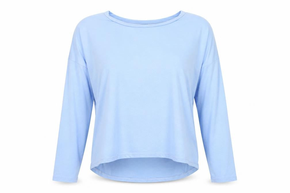 Blue Vanilla Women's Blue Relaxed Jersey 3/4 Sleeve T-Shirt S