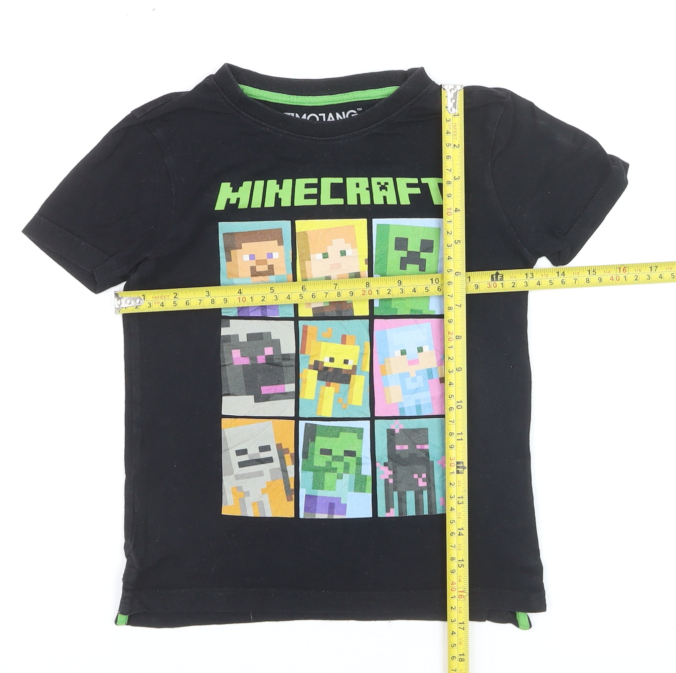 JINX Minecraft Boys Black Cotton Graphic T-Shirt 4-5 Years