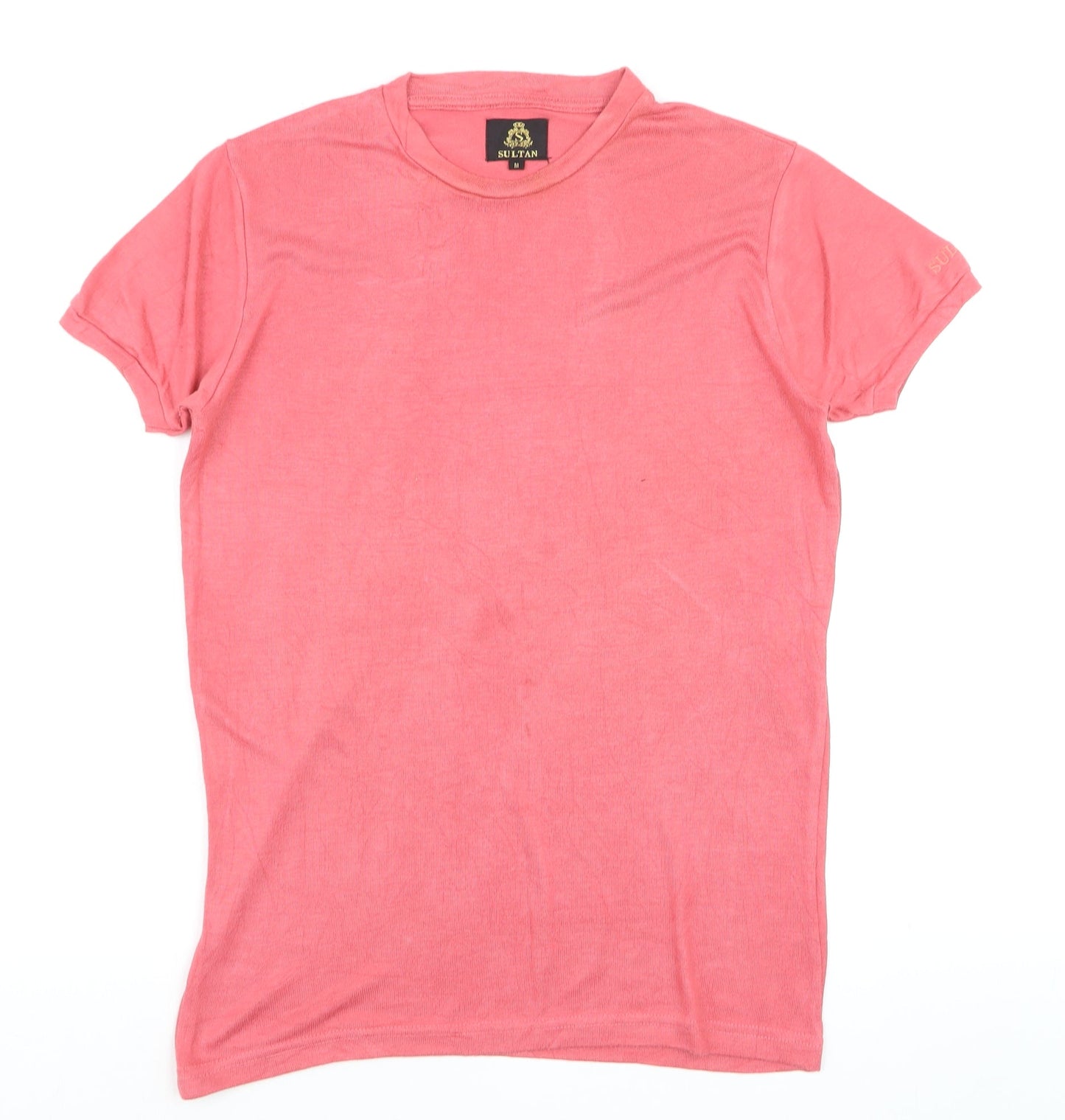 Sultan Men’s Pink Cotton Crew Neck Short Sleeve T-Shirt M