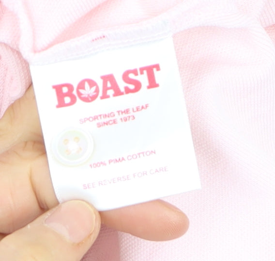 Boast Men's Pink Pima Cotton Polo Shirt Size L Classic Fit