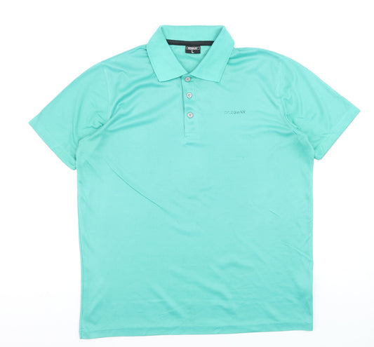 Donnay Men's Green Lightweight Polyester Polo Shirt Size L