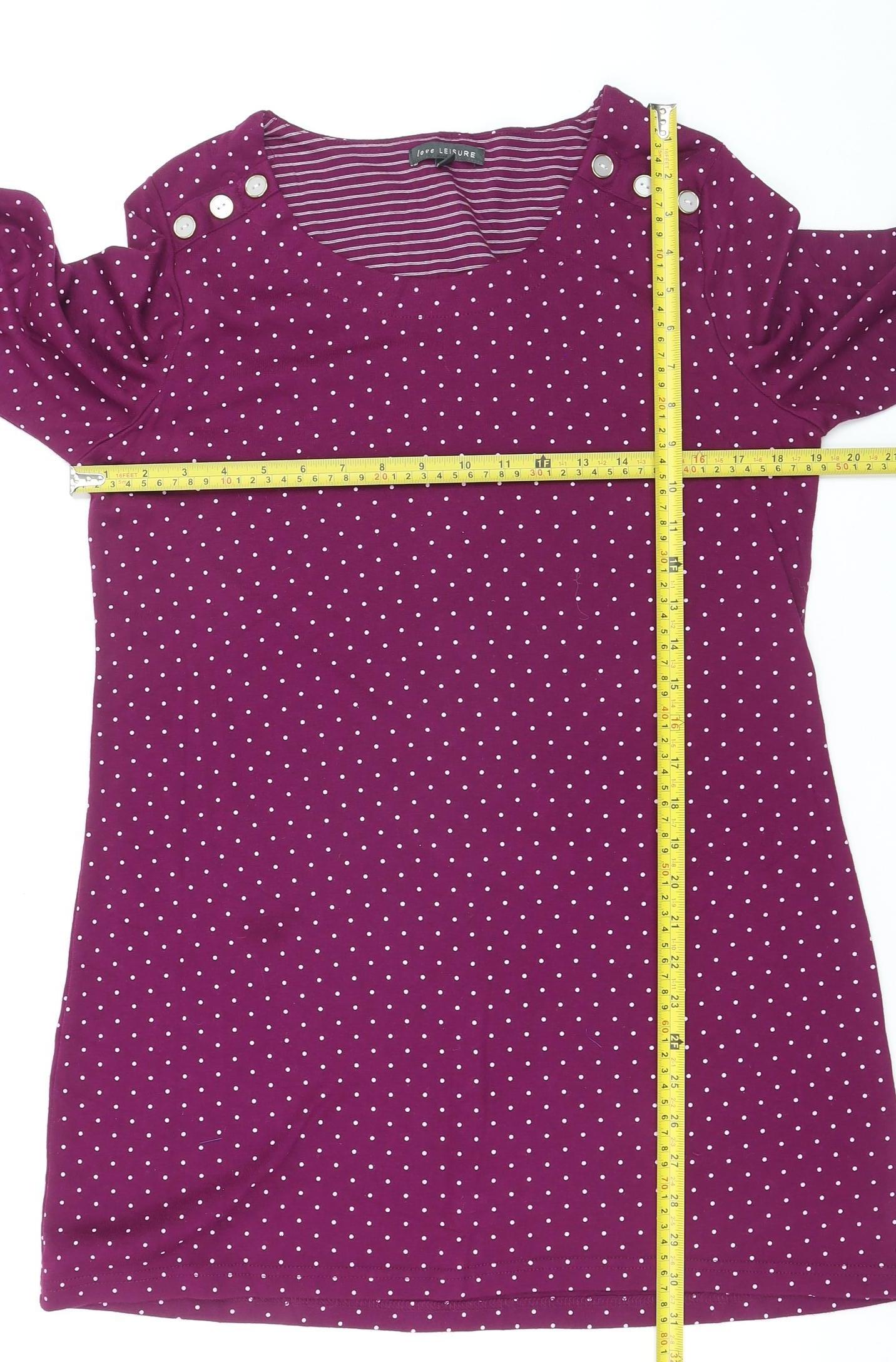 Love Leisure Women’s Purple Polka Dot Shift Dress Size 16