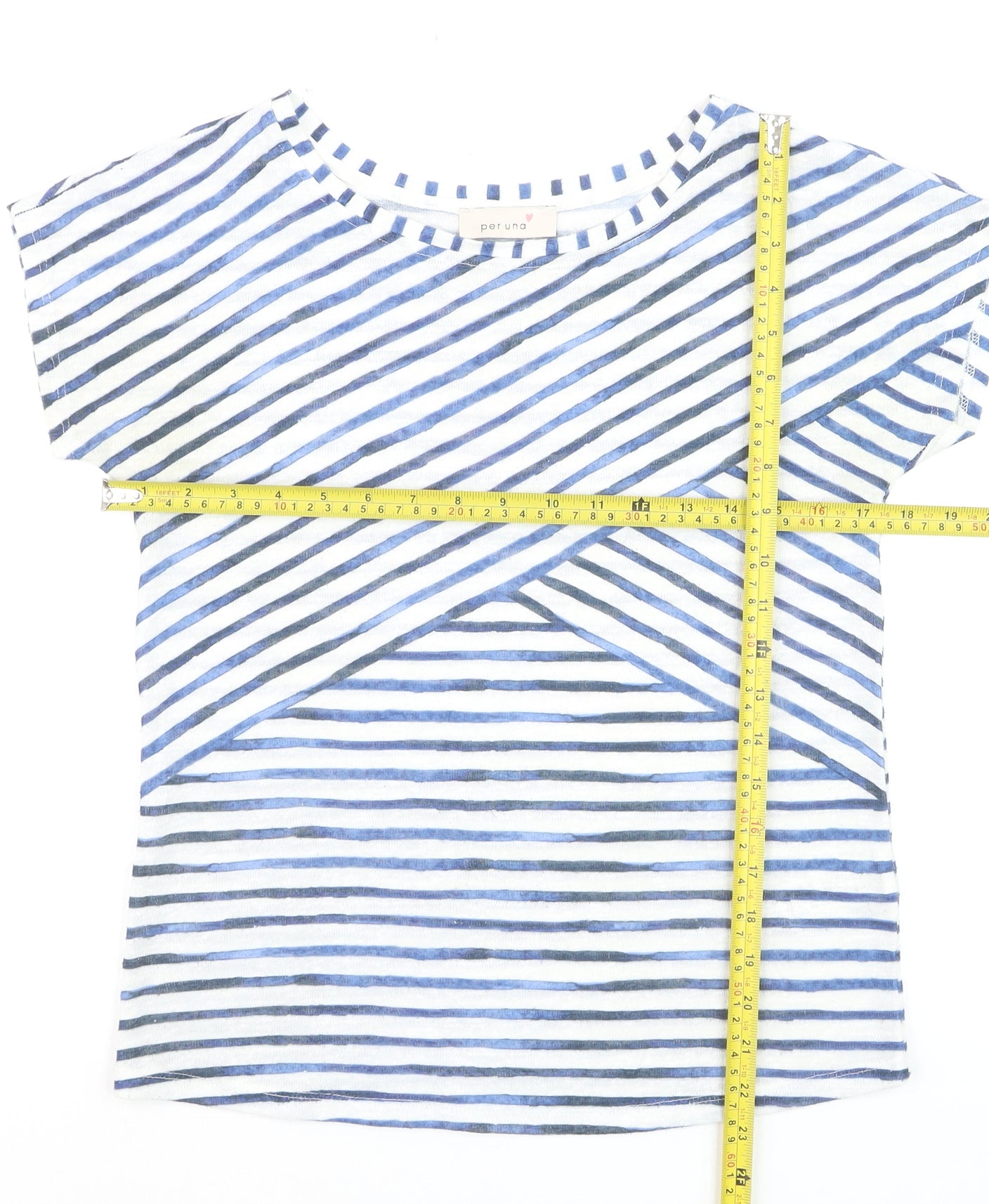 Marks and Spencer Women’s Blue Striped Short Sleeve T-Shirt Size 8