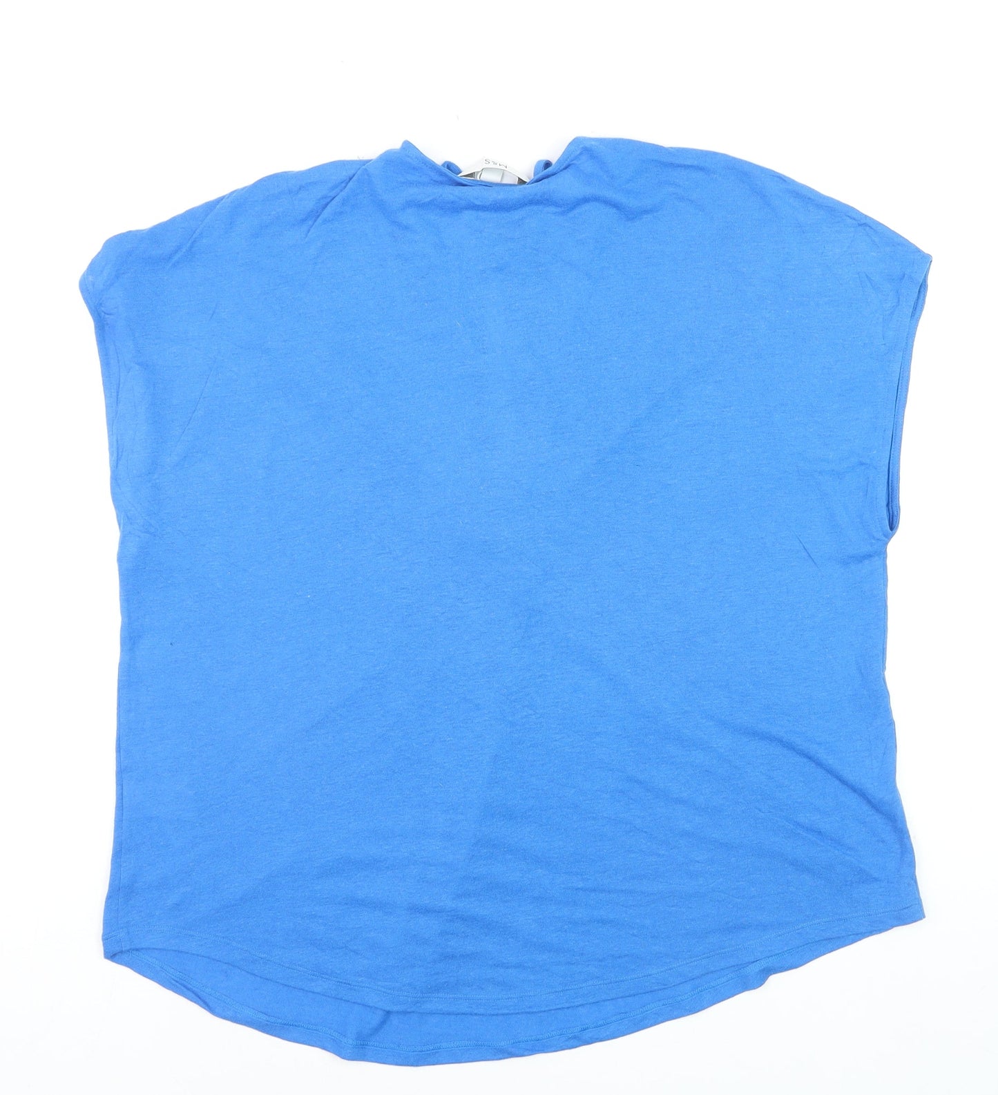 Marks and Spencer Women's Blue Linen Blend Short Sleeve Top Size 14