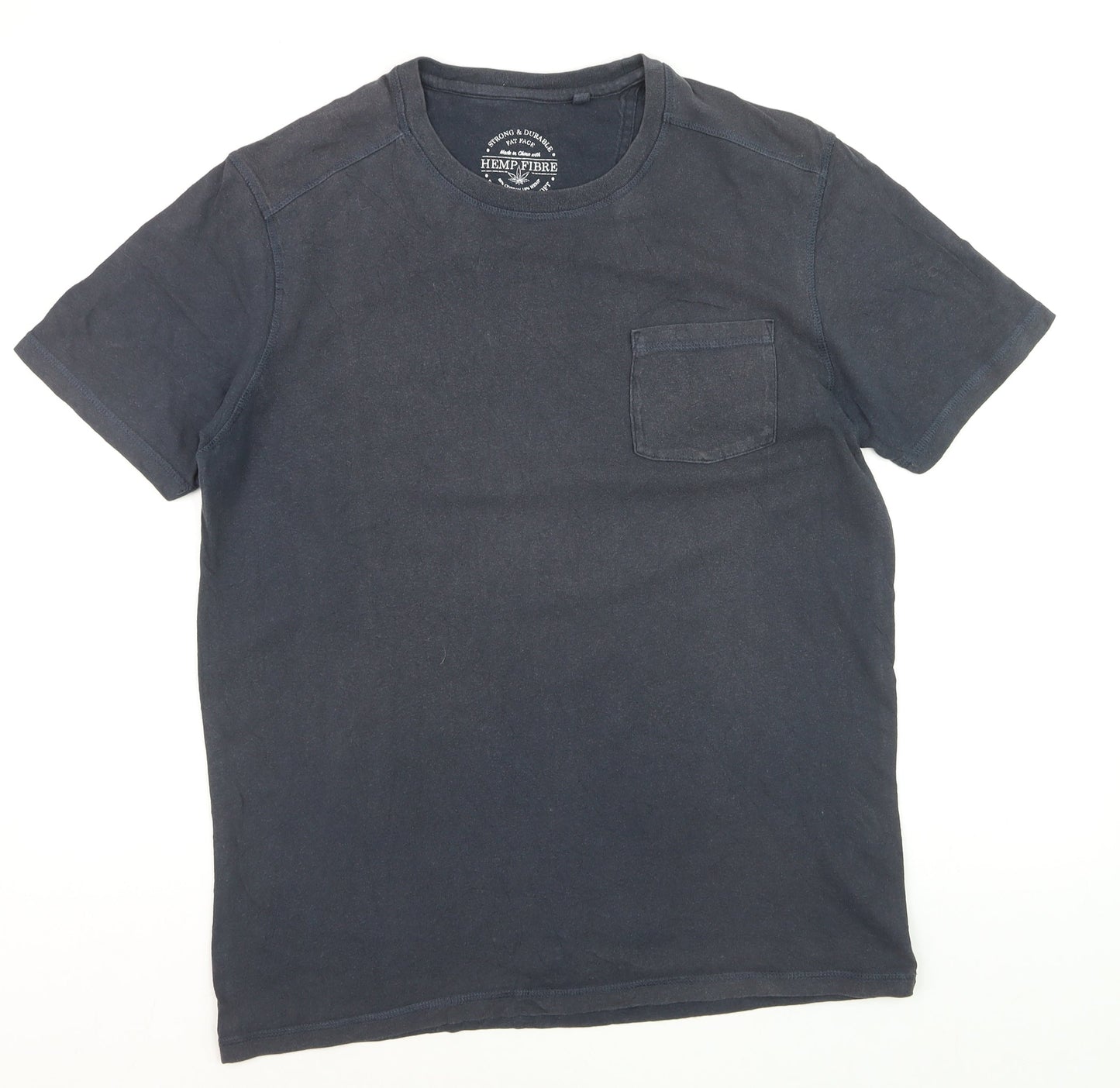Fat Face Men's Navy T-Shirt Hemp Cotton Blend Short Sleeve M