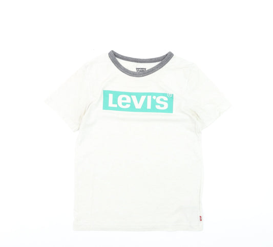 Levi's Boys White Ringer Logo T-Shirt Size 12 Years