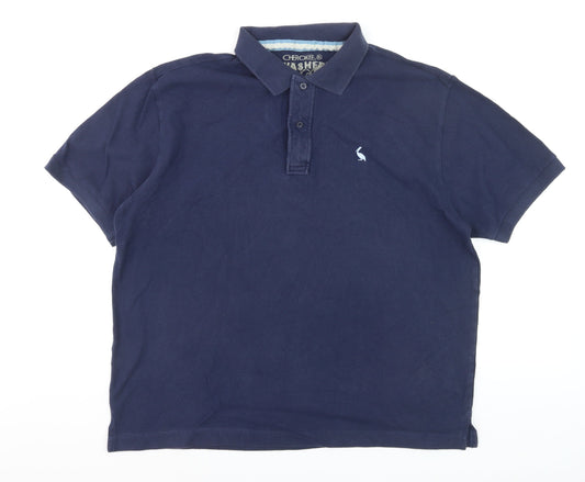 Cherokee Men’s Blue Cotton Polo Shirt XL Beach Logo