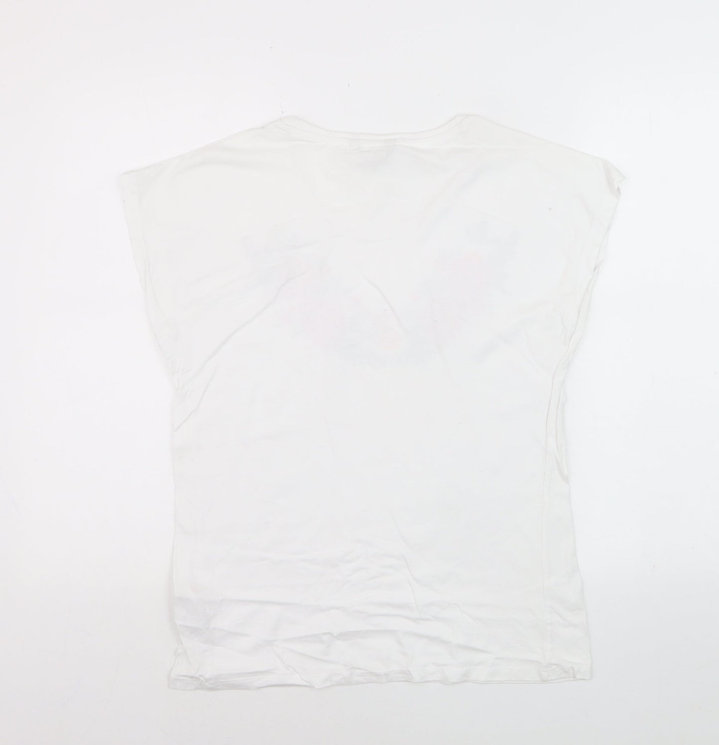 Pebble Bay Women's White Floral Cotton T-Shirt Size 10