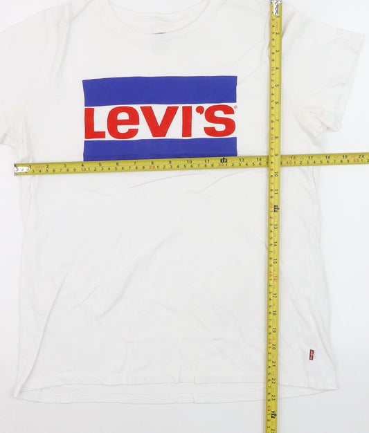 Levi's Men's White Small Logo Graphic Short Sleeve T-Shirt