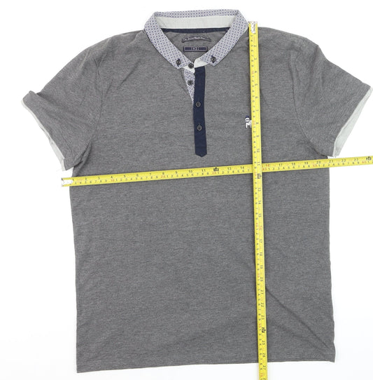 The Spitalfields Shirt Co Men’s Grey Polo Shirt Size L Collared Button-Down