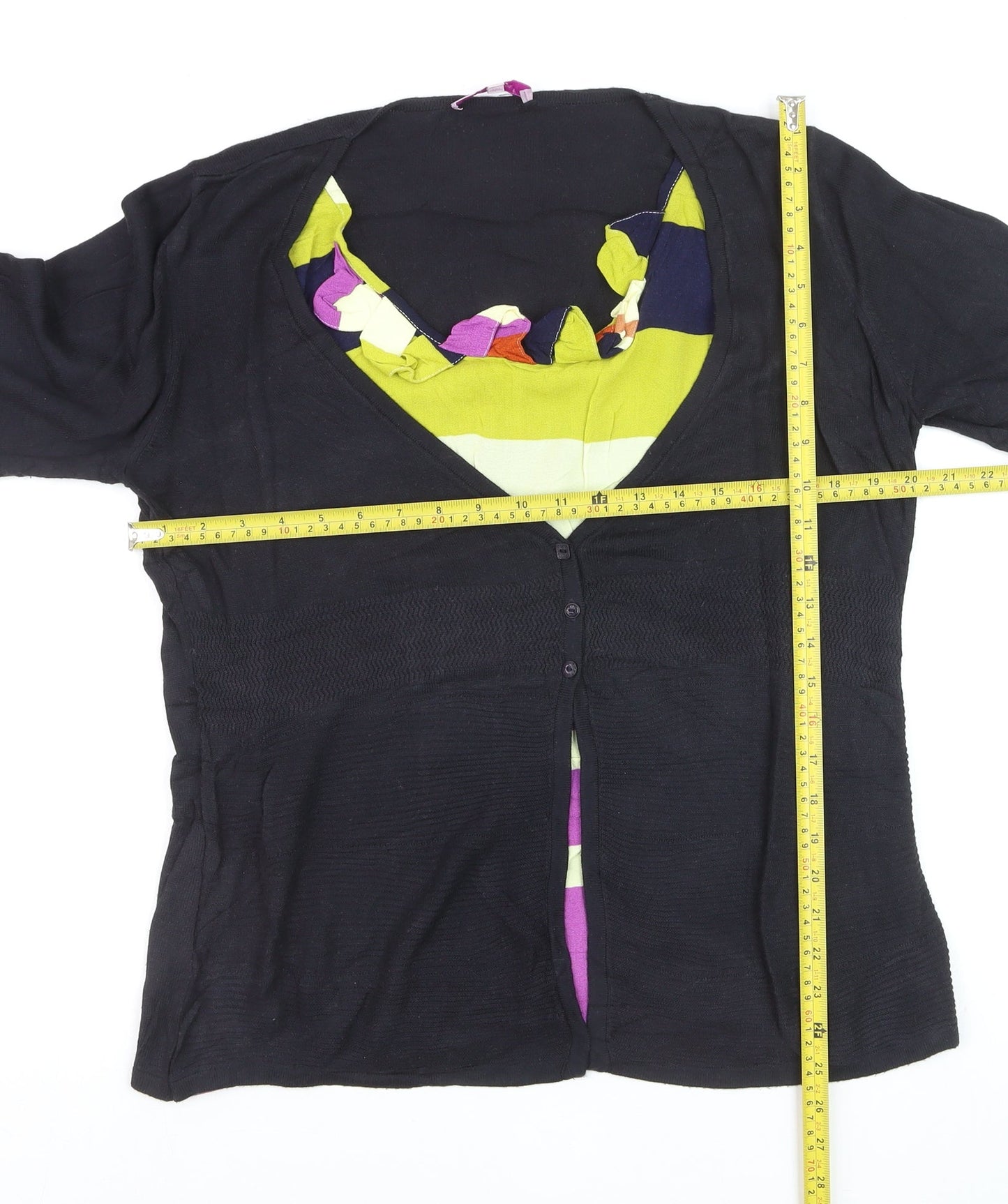 Marks and Spencer Per Una Womens Black 3/4 Sleeve Cardigan Size 16