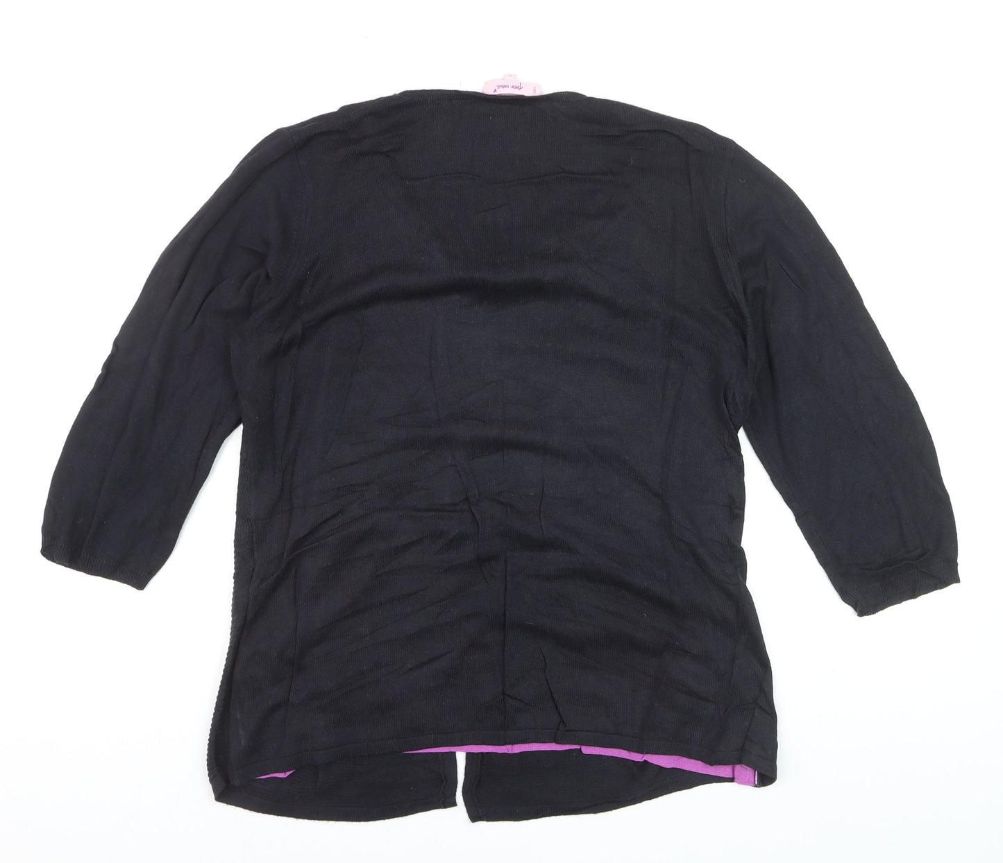 Marks and Spencer Per Una Womens Black 3/4 Sleeve Cardigan Size 16