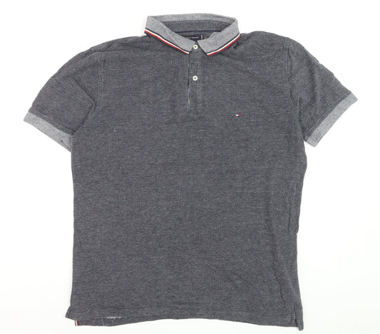 Tommy Hilfiger Men's Grey Regular Fit Short Sleeve Polo XXL