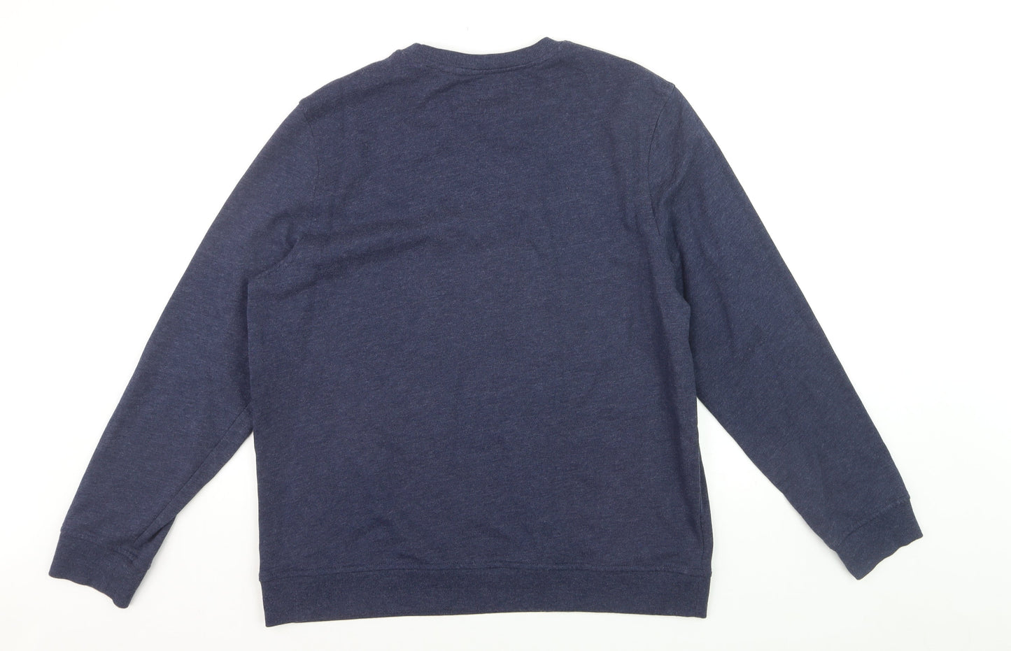 Red Herring Men's Blue Large Graphic Cotton Pullover Jumper