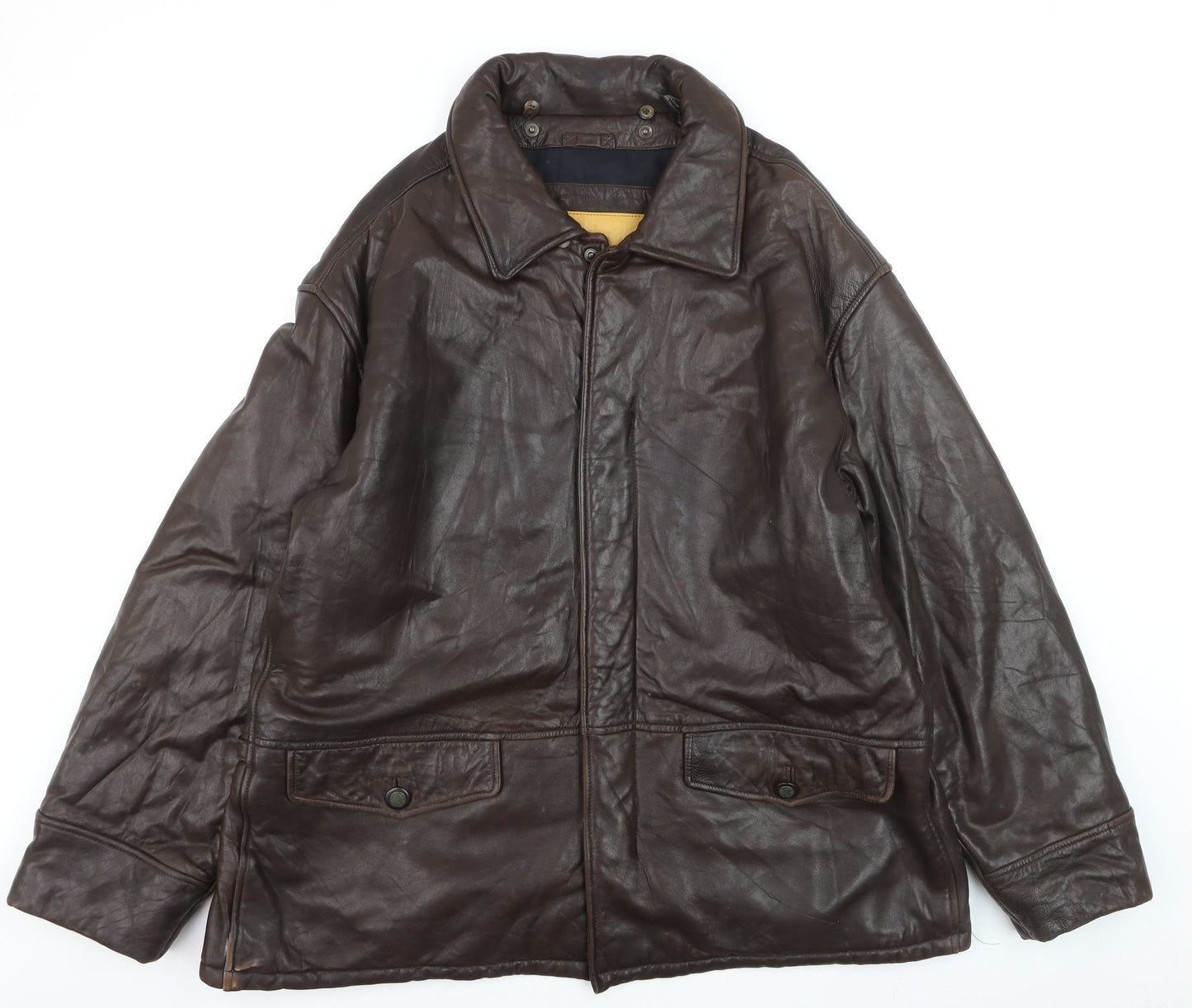 Timberland Men's Brown Leather Waterproof Lined Jacket XL