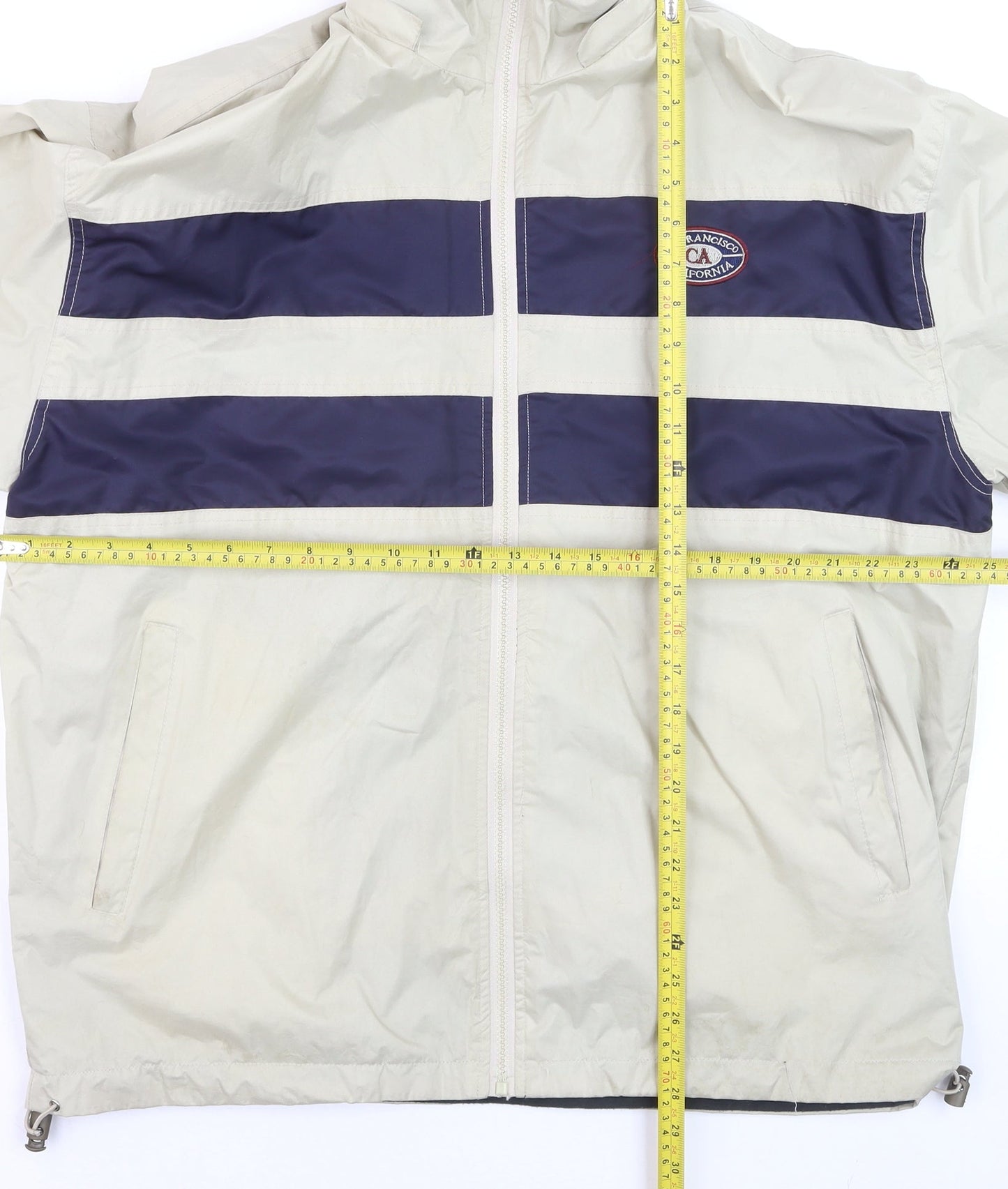 MBM Gear Men's Beige Windbreaker Jacket L Waterproof Full Zip