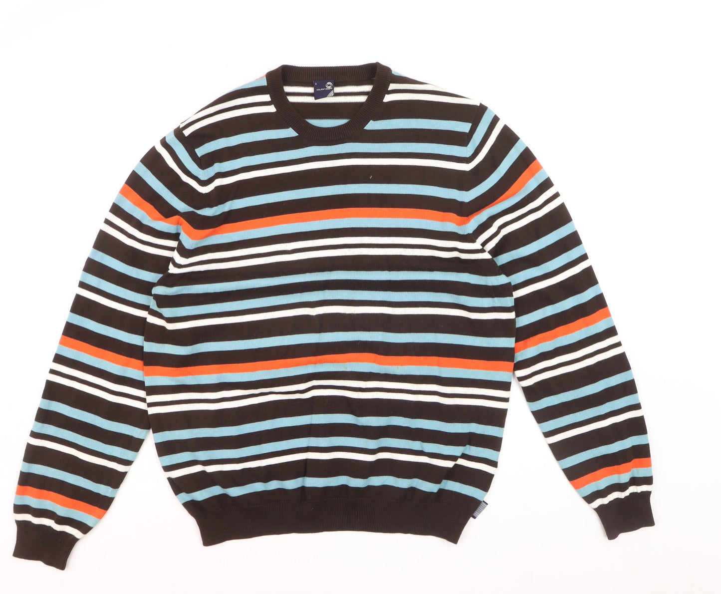 Outrage Men's Multicoloured Striped Cotton Crew Neck Jumper M