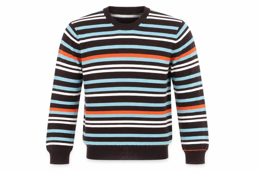 Outrage Men's Multicoloured Striped Cotton Crew Neck Jumper M