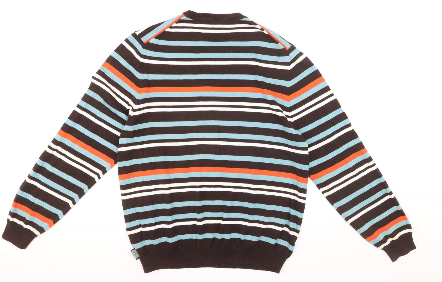 Outrage Men's Multicoloured Striped Cotton Crew Neck Jumper M
