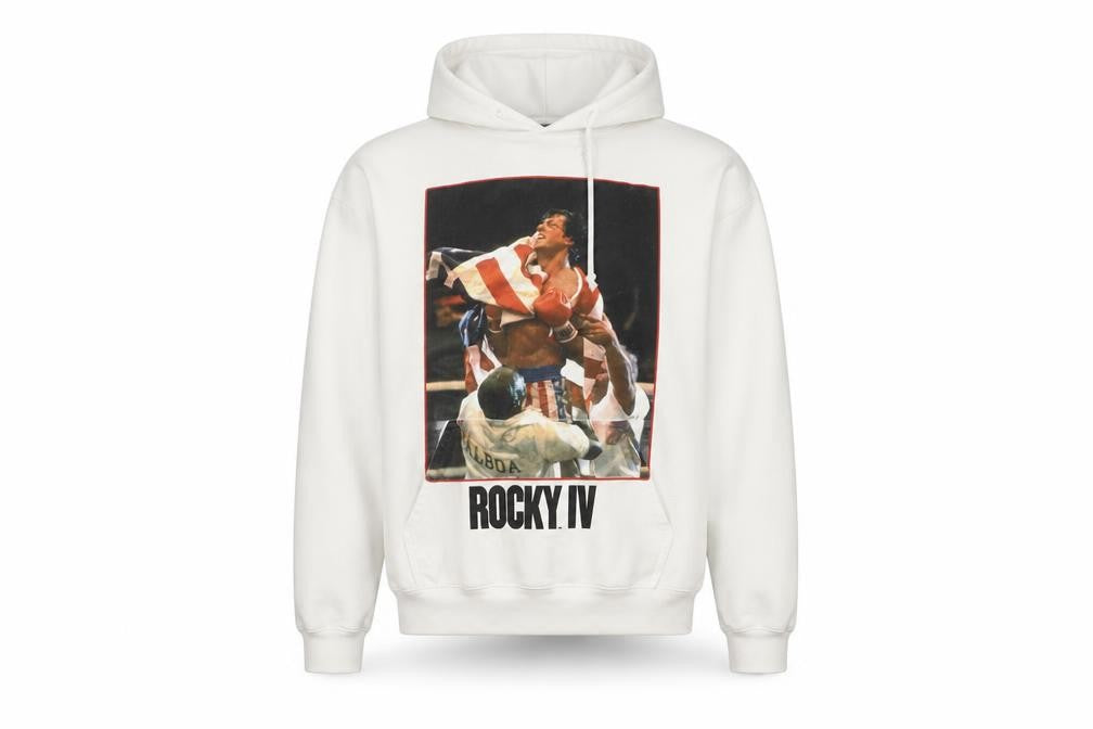 boohooMAN Men’s White Rocky IV Pullover Hoodie Size S