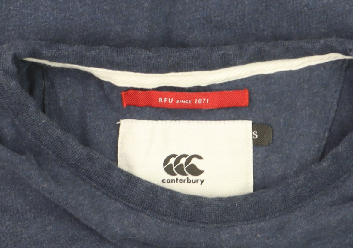 Canterbury Womens Blue Cotton England RFU Rose T-Shirt Size L
