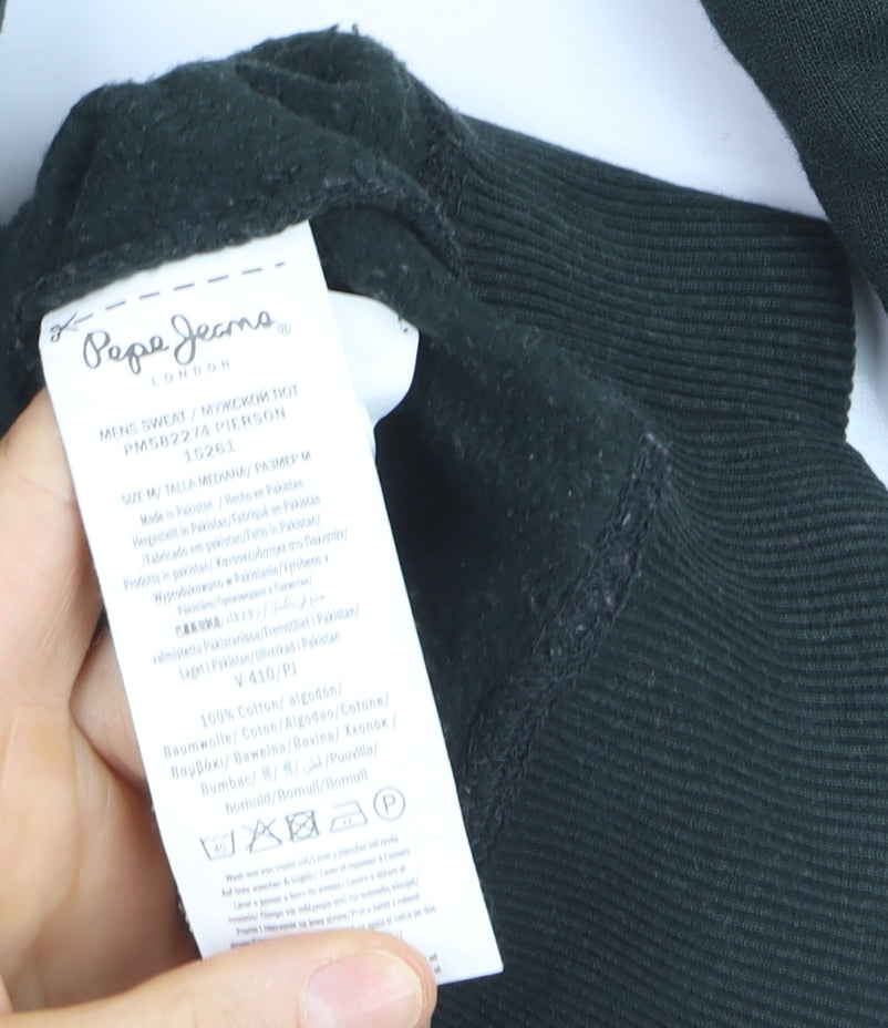 Pepe Jeans Mens Black Regular Fit Cotton Sweatshirt M