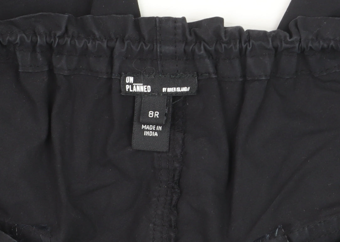 River Island Women’s Black Cargo Trousers Size 8 Relaxed Fit