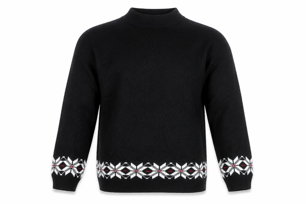 Morgan Square Men's Black Medium Fair Isle High Neck Jumper