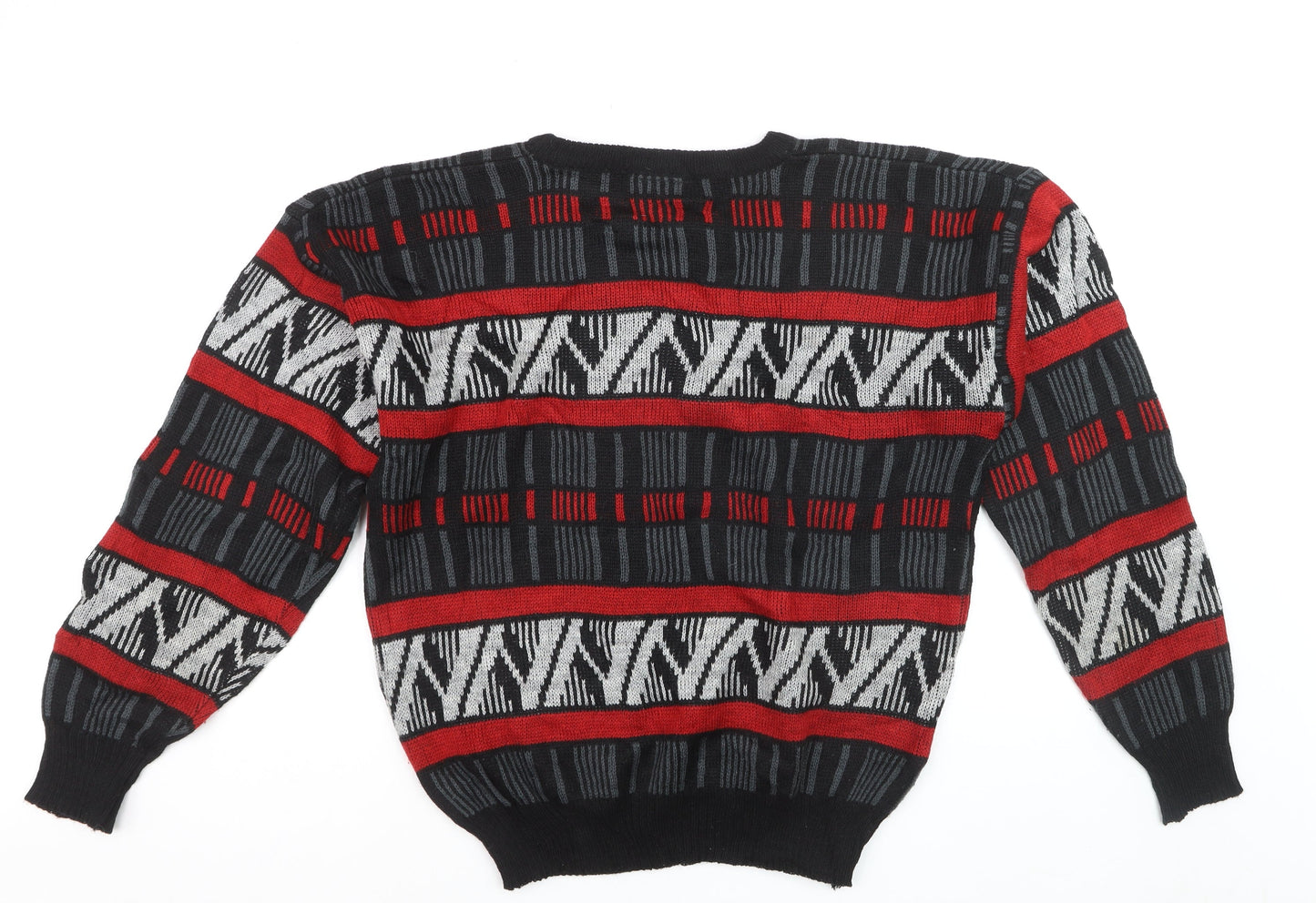 Mark Elliot Men's Multicoloured Geometric Knit Jumper XL Wool Blend
