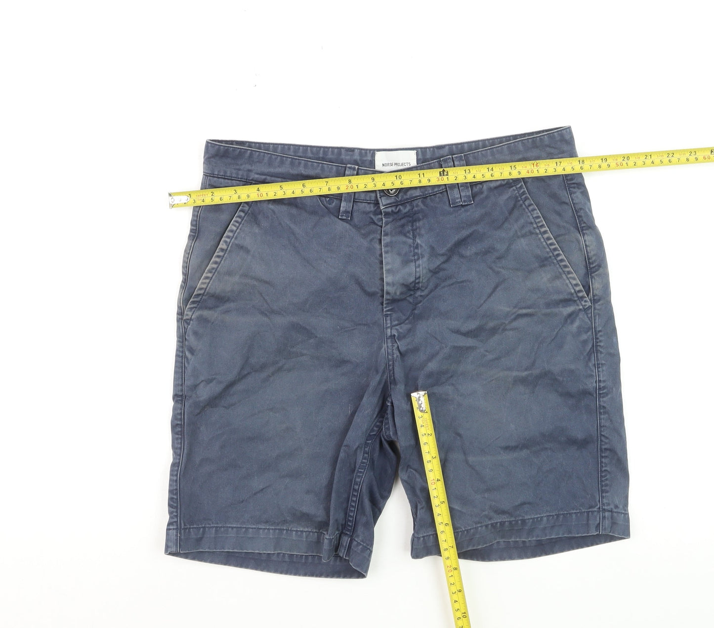 Norse Projects Men's Blue 32 Chino Shorts Casual Cotton