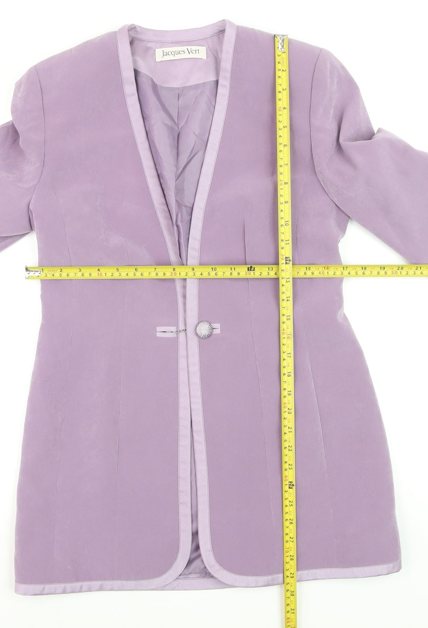 Jacques Vert Women's Purple Size 10 Longline Blazer Jacket