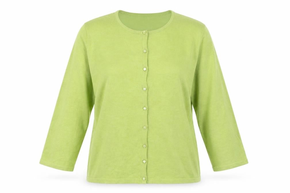 White Stag Women's Green 3/4 Sleeve Cardigan M Knit Lightweight
