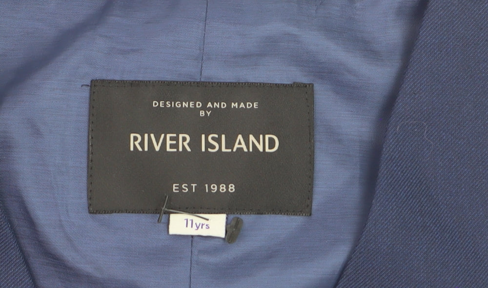 River Island Boys Blue Waistcoat 11 Years Formal Suit Waistcoat Lined