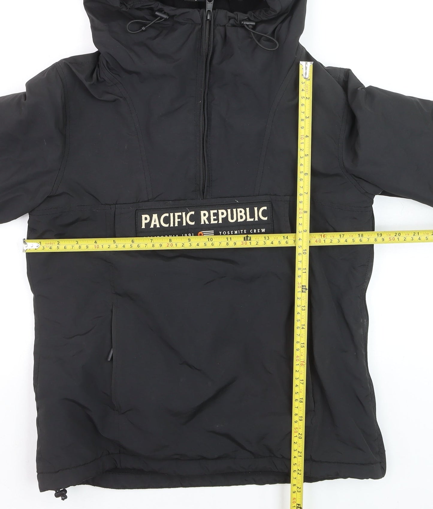 Pull&Bear Men’s Black Hooded Windbreaker Jacket Size S