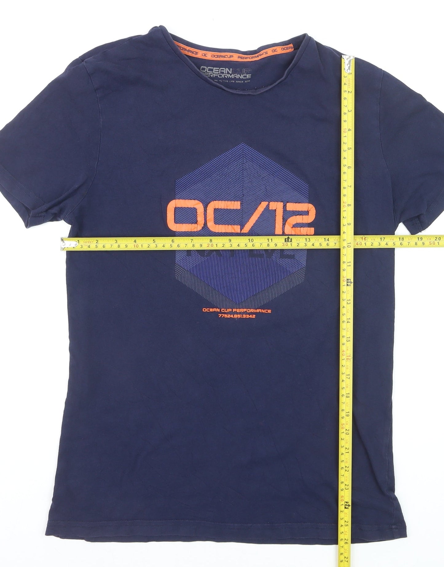 Ocean Cup Performance Men's Blue L Graphic Sports T-Shirt
