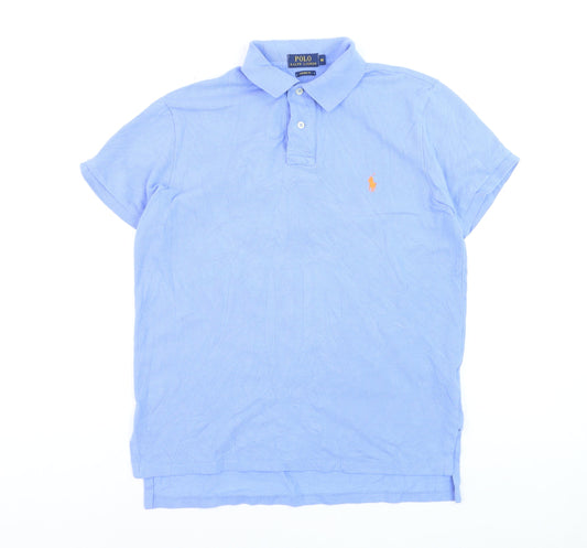 Ralph Lauren Men's Blue Custom Fit Polo Shirt Size M