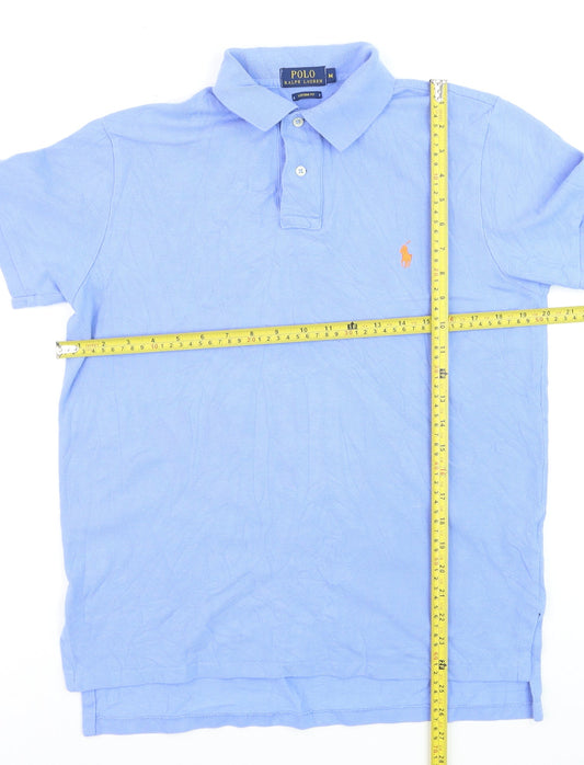 Ralph Lauren Men's Blue Custom Fit Polo Shirt Size M
